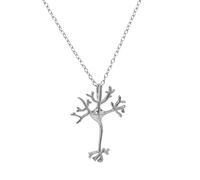 ScienceFox Colgante de neuronas neuronales con collar de plata de ley 925 en oro rosa, cadena de 40 cm y 7 cm de extensión, 47 cm (con estensione di 7 cm), Plata esterlina, neurona