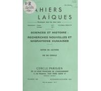 Sciences Et Histoire : Recherches Nouvelles Et Migrations Humaines (eb