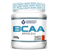 Scientiffic Nutrition - BCAA, Aminoácidos Esenciales Ramificados en Polvo en Proporción 2:1:1, Mejora la Recuperación Muscular y el Aumento de Masa Muscular - Sabor Naranja, 315g.