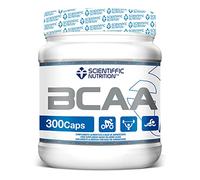 Scientiffic Nutrition - BCAA, Aminoácidos Esenciales Ramificados en Polvo en Proporción 2:1:1, Mejora la Recuperación Muscular y el Aumento de Masa Muscular - 300 Cápsulas.