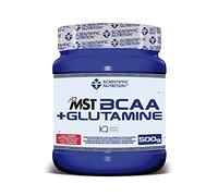 Scientiffic Nutrition - BCAA + Glutamina, Mejor Recuperación Muscular, Aminoácidos Esenciales, Mejora del Rendimiento, Aumento de Energía, en Polvo - Sabor Sandía, 500g.