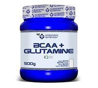 Scientiffic Nutrition - BCAA + Glutamina, Mejor Recuperación Muscular, Aminoácidos Esenciales, Mejora del Rendimiento, Aumento de Energía, en Polvo - Sabor Neutro, 500g.