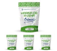 Scientiffic Nutrition - Harina de avena, Fuente de Proteínas, Baja en Azúcares, 100% Natural, Contribuye al Desarrollo de la Masa Muscular, Sabor Nuetro, Sin Sabor - 1 Kg (Paquete de 4)