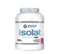Scientiffic Nutrition - Isolat 2.0, Whey Protein, Suplemento de Proteina Aislada ISO con Lactasa, Proteina de Suero de Leche en Polvo - 908g, Fresa.