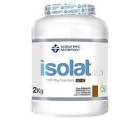 Scientiffic Nutrition - Isolat 2.0, Whey Protein, Suplemento de Proteina Aislada ISO con Lactasa, Proteina de Suero de Leche en Polvo - 2Kg, Chocolate.
