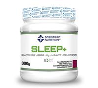 Scientiffic Nutrition - Sleep+, Suplemento con Melatonina, Magnesio, GABA, 5-HTP y Aminoácidos para Dormir Bien o Ayudar a Conciliar el Sueño y a la Relajación, Sabor Frutos Rojos - 300g
