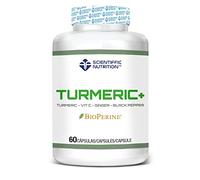 Scientiffic Nutrition - Turmeric+ con Bioperine® Complemento Alimenticio a Base de Cúrcuma y Pimienta Negra, Antiinflamatorio, 60 Cápsulas.