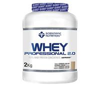Scientiffic Nutrition - Whey Professional 2.0 Proteinas Whey en Polvo 100% Pura, para Aumentar la Masa Muscular, con Enzimas Digestivas y Lactasa - 2kg, Sabor Cookies.