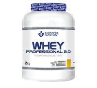 Scientiffic Nutrition - Whey Professional 2.0 Proteinas Whey en Polvo 100% Pura, para Aumentar la Masa Muscular, con Enzimas Digestivas y Lactasa - 2kg, Sabor Piña - Mango.