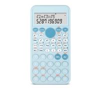Scientific Calculators - Calculadora de escritorio con 240 funciones, pantalla LCD de 2 líneas, ideal para estudiantes, escuela, oficina, portátil, para llevar, azul claro