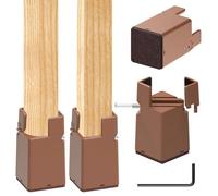 SciFiVisi 4 Piezas 7,5cm elevadores para Muebles, Ajustables elevadores con Abrazaderas, Carga Pesada para Patas cuadradas Redondas 22-42 mm para sillas Camas(Negro 7,5cm)