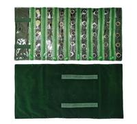 SCILHEFT - Joyero de viaje de terciopelo, organizador para collar, 9 rejillas con cremallera, color negro (verde negruzco, 40 rejillas)