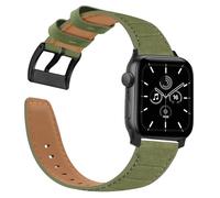 SCINYMC Correas de cuero diseñadas para Apple Watch Band de 41 mm, 40 mm, 38 mm, para hombres, correa de repuesto de cuero genuino para iWatch SE2 SE Series 9 8 7 6 5 4 3 2 1, verde/negro