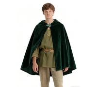 Scinzene Cabo Hobbit Herr of Anillos, lujosa capa de terciopelo con broche de hojas para cosplay de LOTR, Halloween, carnaval, fiesta de disfraces, El señor de los anillos Merch, ropa medieval