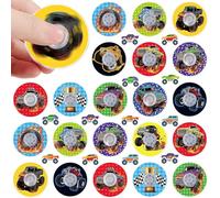 SCIONE 24 Fidget Spinners Camión Monstruo para Niños - Mini Premios para Juegos, Regalos Graciosos San Valentín, Recompensas en el Aula y Juguetes Sensoriales (4 cm)