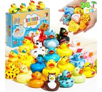 SCIONE 24PCS Patos de Goma Juguetes de Baño Simpáticos Juguetes de Piscina para Baby Shower Premios Productos para Fiestas de cumpleaños Infantiles Intercambio de Regalos de Clase