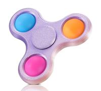 Scione 3D Printed Pop Fidget Spinner- Party Favors for Kids & Adults, Fun Stress Relief Popper Sensory Toy for Birthdays, ADHD & Anxiety Relief, Classroom Prizes (Oro Púrpura)