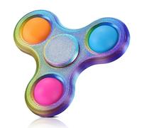 Scione 3D Printed Pop Fidget Spinner- Party Favors for Kids & Adults, Stress Relief Popper Sensory Toy for Birthdays, ADHD & Anxiety Relief, Classroom Prizes (Rojo Azul Verde)
