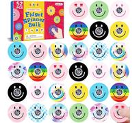 SCIONE 52 Piezas Mini Spinners Caritas Sonrientes - Plástico Resistente, Juguetes Sensoriales Silenciosos para Niños- Regalos para Bolsas de Fiesta, Premios Escolares, Regalos de Cumpleaños