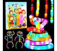 SCIONE 6 PackTubos Luminosos Pop Juguetes Sensoriales para Niños Habilidades Motrices Tubo Pop Luminoso LED Brillar en Oscuridad Artículos de Fiesta Juguetes Rellenos de Medias para Regalos Infantiles
