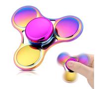 SCIONE Fidget Spinner de Metal - Juguete antiestrés de aleación arcoíris, rodamiento R188 de Alta Velocidad para Giro de 3-5 min, Juguete sensorial silencioso y Duradero para niños y Adultos