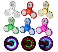 SCIONE Fidget Spinner Paquete de 6 LED Llenadores de Bolsas de Fiesta para niños-LED Light up Fidget Hand Spinner-Glow in The Dark Party Supplies Anxiety Toys Stress Relief Reducer