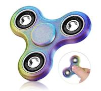 SCIONE Hand Spinner Impreso en 3D - Juguete Sensorial para Niños & Adultos | Alivio de Estrés & Ansiedad | Herramienta para TDAH | Juguete Duradero Ultra-Suave para Relajación - Rojo Azul Verde