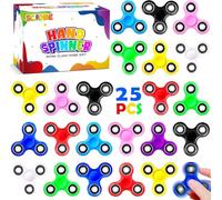 SCIONE Lote de 25 Fidget Spinners Anti-Estrés - Regalo para Adultos y Niños, Premios para Aula, Detalles para Fiestas, Juguetes para Ansiedad y TDAH
