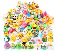 SCIONE Lote de 30 Patitos de Goma - Surtdido Aleatorio de 60+ Diseños Únicos para Juguetes de Baño y Piscina, Ideales para Rellenar Bolsitas de Fiesta, Recompensas en Clase, Regalos para Baby Shower