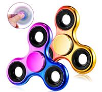 SCIONE Pack de 2 Fidget Spinners Degradado Violeta-Azul & Rojo-Amarillo - Silenciosos para Recompensas en Clase, Regalos Cumpleaños, Ideal para el Manejo del TDAH y la Ansiedad