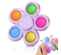 Scione Pop Spinner Impreso en 3D - Juguete Sensorial, Popper Anti-Estrés con Diseño Silencioso, Herramienta para Concentración TDAH, Regalos para Fiestas de Cumpleaños (Morado Oro)