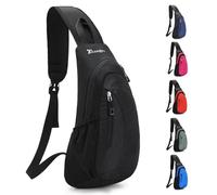 Sciphylia Bolso Pecho Hombre Mochila Cruzada Gran Capacidad Bolsa de Pecho Antirrobo Correa única Hombro Cruzados Bandolera Cruzada para Deportes al Aire Caminar Viajar Ciclismo Negro de Humo
