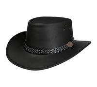 Scippis Sombrero de Piel Wallaroo Vaquero Western (XL (60-61 cm) - Negro)