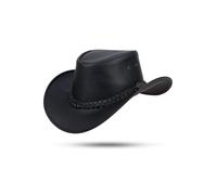 Scippis Sombrero Western Couta Faux Leather de Tela (M (56-57 cm) - Negro)
