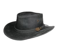 Scippis Sombrero Western Irving Cowhide de Piel Vaquero (L (58-59 cm) - Negro)