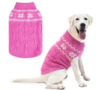 SCIROKKO Suéter de ropa para perro con patrón denso + hilo, L, rosa