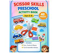 Scissor Skills Preschool Activity Book: Vehicles: Cut & Paste Fun for Kids Ages 5-8 | Cars, Trucks, Planes & More | 40 Pages of Cutting Practice