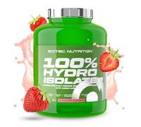 Scitec Nutrition 100% Hydro Isolate - Aislado hidrolizado con glutamina y arginina - Sin azúcar, sin gluten - Recuperación post-entrenamiento, 2000 g, Fresa