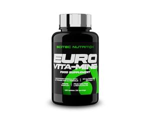 Scitec Nutrition Euro Vita-Mins, fórmula multivitamínica y mineral de alta potencia con vitamina C, B2, zinc, selenio y CoQ10, aumenta la inmunidad, la energía y la vitalidad, 120 comprimidos