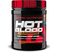 Scitec Nutrition Hot Blood Hardcore, Bebida en polvo de pre-entreno con aminoácidos y creatina, 375 g, Ponche tropical