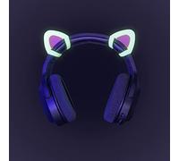 sciuU Kitty Ears para Auriculares, Orejas de Silicona de Gato Decoración Linda, Compatible con Logitech/Sony/HypreX Headset, instalación con Correas de Fijación Ajustables, Fluorescencia