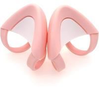 sciuU Kitty Ears para Auriculares, Orejas de Silicona de Gato Decoración Linda, Compatible con Logitech/Sony/HypreX Headset, instalación con Correas de Fijación Ajustables, Rosa + Blanco