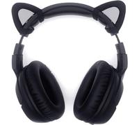 sciuU Kitty Ears para Auriculares, Orejas de Silicona de Gato Decoración Linda, Compatible con Logitech/Sony/HypreX Headset, instalación con Correas de Fijación Ajustables, Negro + Gris