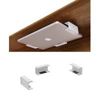 sciuU Soporte Bajo Escritorio/Mesa & Pared para Ordenador Portátil Tablet | Para dispositivos hasta 3,9cm de grosor, Montaje con tornillos o cinta adhesiva sin taladrar, Organizador ABS de teclado