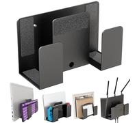 sciuU Soporte de Pared para Portátil Tableta Teclado - Diseño de 2 Capas | Diseño de 2 Capas - Versátil Universal Estantería de Metal para 2 Dispositivos con Grosor < 4 cm, para TV Box Router E-Reader
