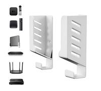 sciuU Soporte de Pared Universal para TV Box/Enrutador/Conmutador de Red/Módems/Computadora Portátil, compatible con TP-Link, Mi Box, Apple TV, Sky Q, Estante Mural para Dispositivos Espesor < 4cm