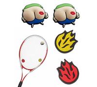 SCJJZ 4Pcs Amortiguador Raqueta Tenis, Antivibrador de Vibración de Silicona con Diseño de Dibujos Animados, Amortiguador para Raqueta de Tenis, Raquetas de Bádminton y Raquetas