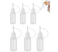 SCJJZ 6 pcs aplicador de pegamento,aplicador de precisión,botellas de plástico,botella cuentagotas,botella exprimidora,aplicador de punta de aguja,botellas aplicadoras de pegamento(10ml y 15ml)