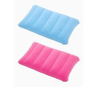 SCJJZ Almohadas de Acampada,Almohada Inflable flocada de PVC, Adecuada para Viajes, Exteriores, Coche, avión 47 * 30 cm (Rosa/Azul)