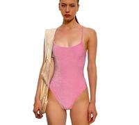 SCJJZ Bodies moldeadores para Mujer,Mono con Tirantes de Seda Brillante Rosa, Top Ajustado de Color Liso de Verano (Talla M)